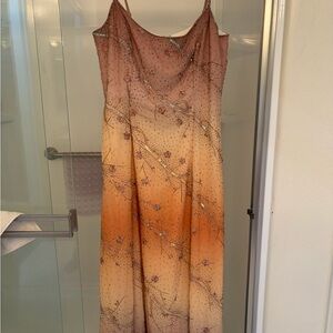 Elegant Brown and Orange Women's Dress
